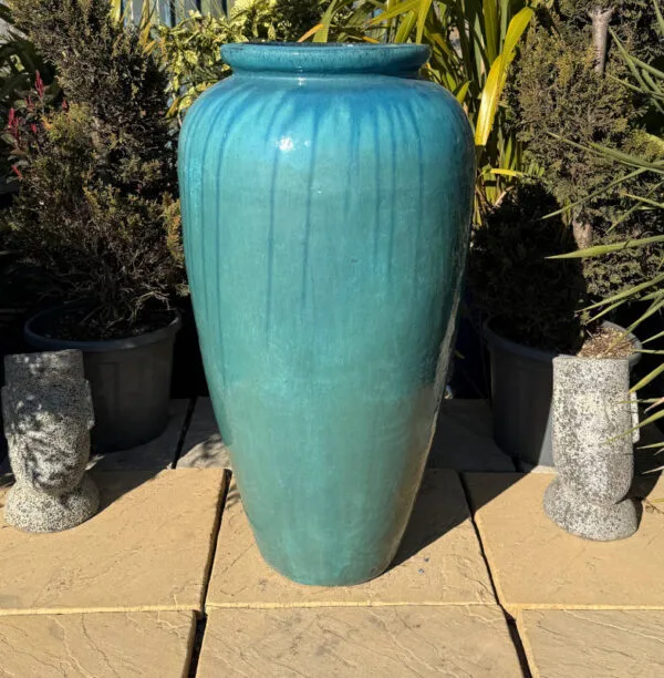 Glazed Green Tall Vase
