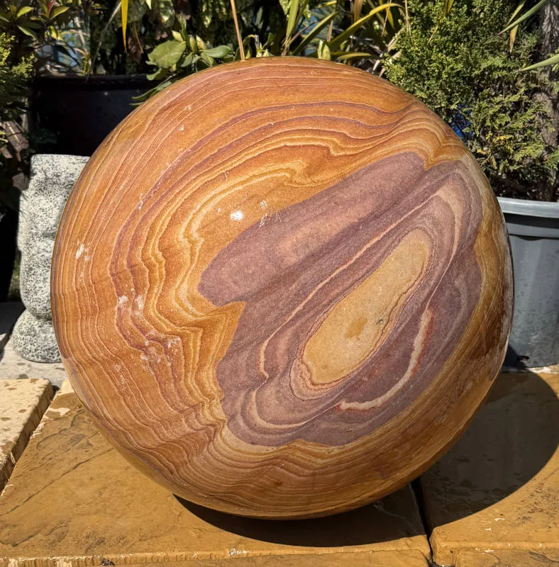 Sandstone 60cm Sphere With Hole