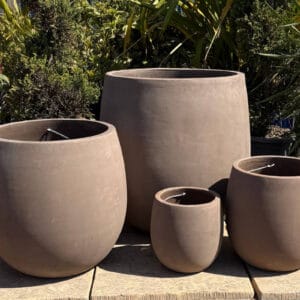 Tuscan Graphite Bowed Egg Pot