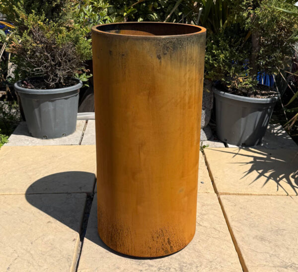Corten Steel Tall Cylinder - Image 3