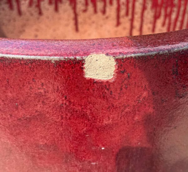 Glazed Ox Blood Red Vaso Egg Pot Large Second - Image 2