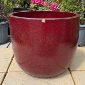 Glazed Ox Blood Red Vaso Egg Pot Large Second