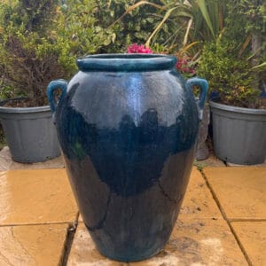 Glazed Green Two Handle Monkey Jar Second