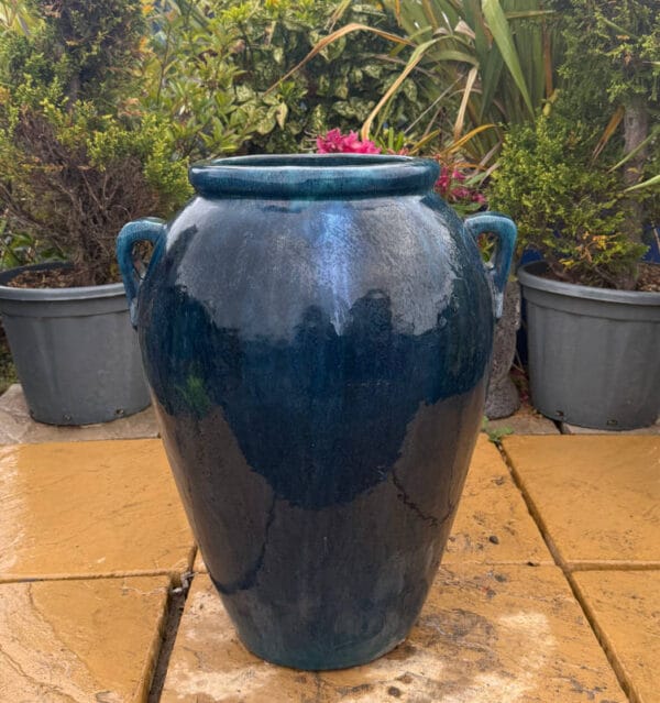 Glazed Green Two Handle Monkey Jar Second