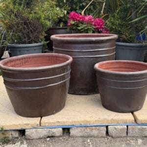 Salt Glazed 2 Ring Cylinder Pot
