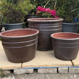 Salt Glazed 2 Ring Cylinder Pot