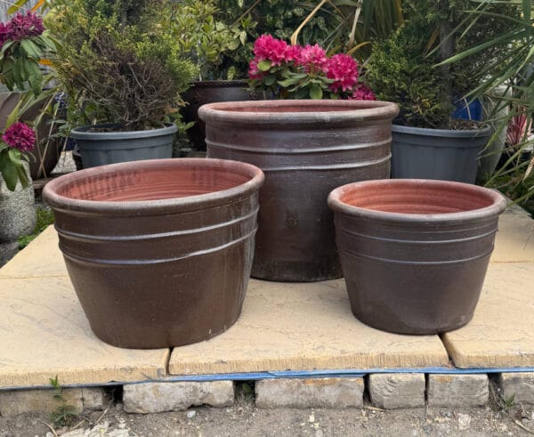 Salt Glazed 2 Ring Cylinder Pot