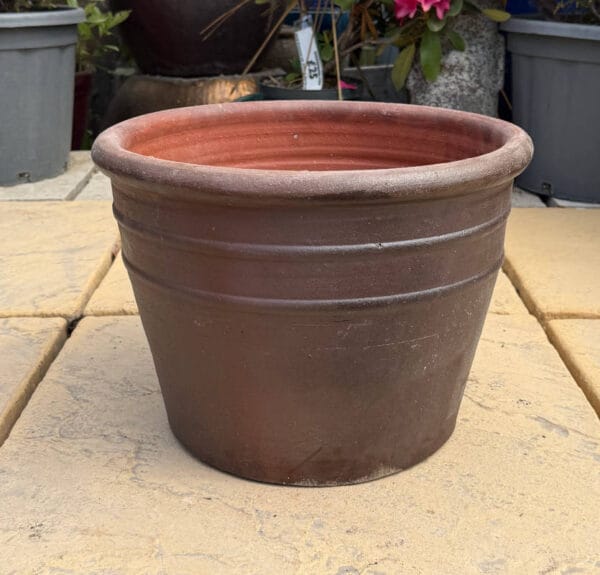 Salt Glazed 2 Ring Cylinder Pot - Image 4