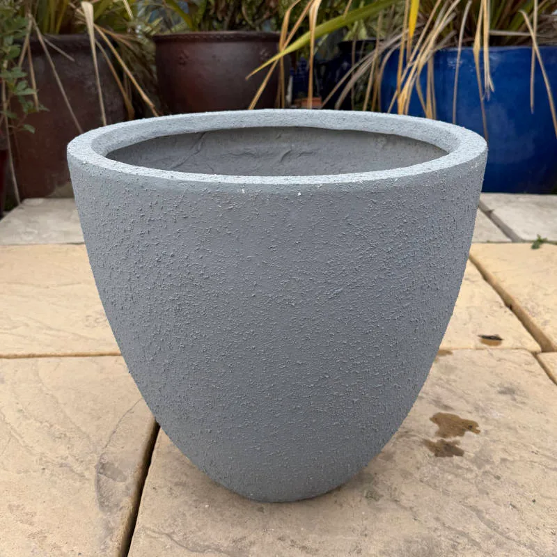 Fibre Cement Grey Egg Pot Small Second
