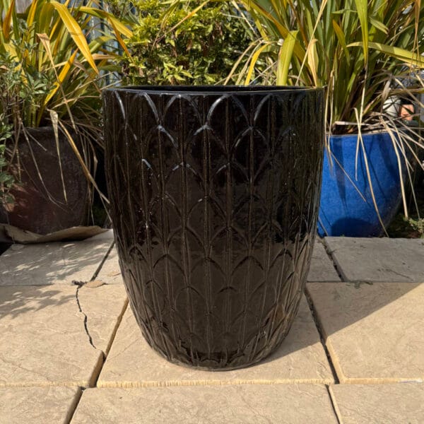 Glazed Black Scaled Cylinder - Image 2