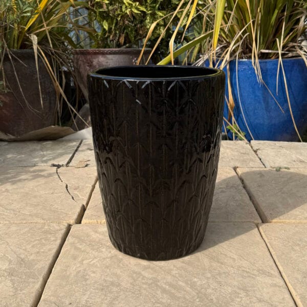 Glazed Black Scaled Cylinder - Image 4