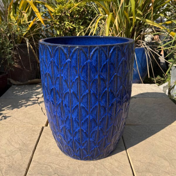 Glazed Blue Scaled Cylinder - Image 2
