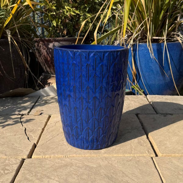Glazed Blue Scaled Cylinder - Image 4