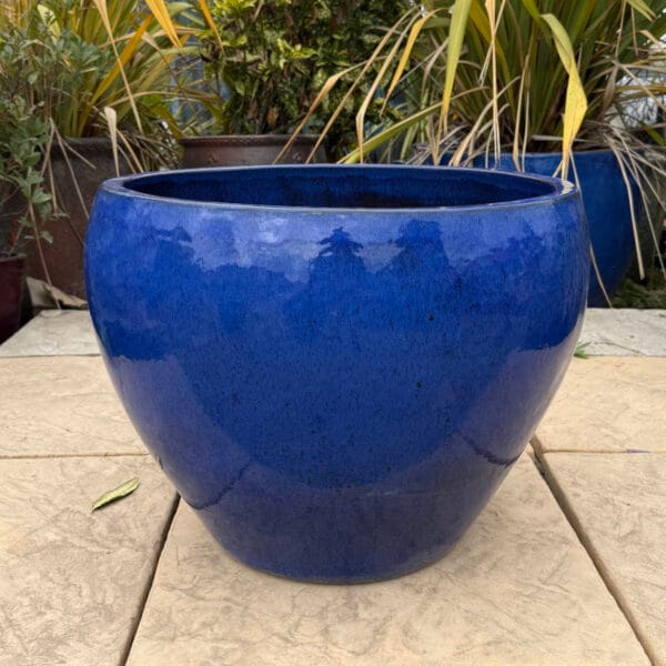 Glazed Blue Tapered Bowl - Image 2