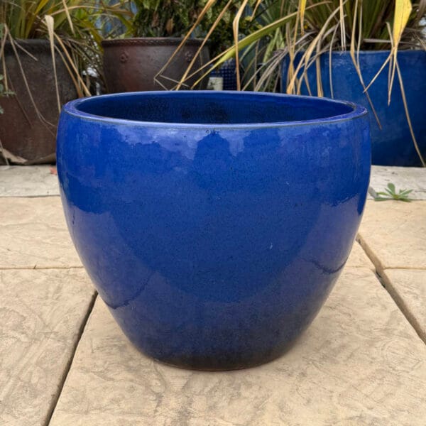 Glazed Blue Tapered Bowl - Image 3