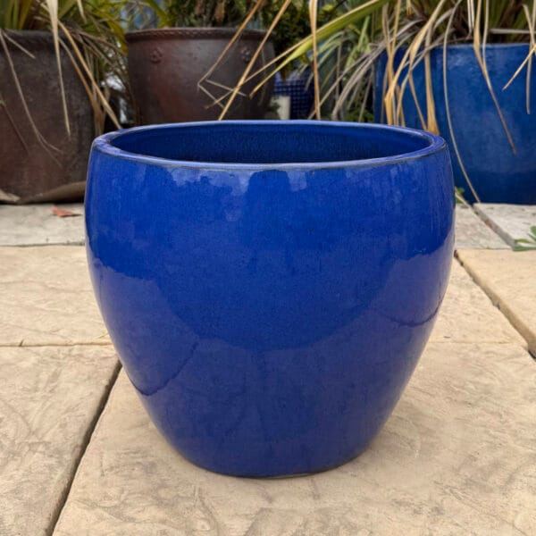 Glazed Blue Tapered Bowl - Image 4