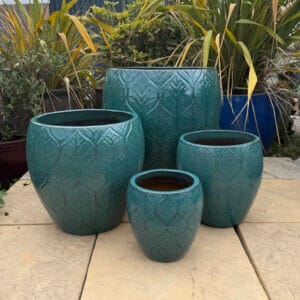 Glazed Green Leaf Jar