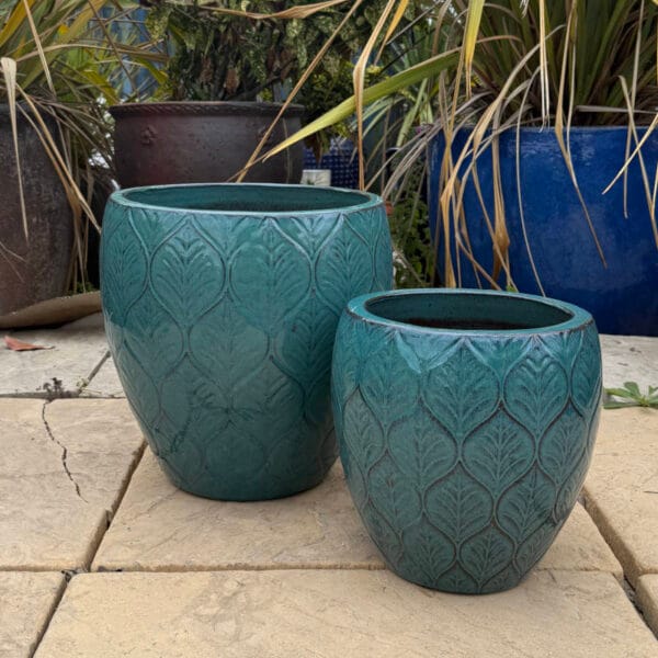 Glazed Green Leaf Jar - Image 4