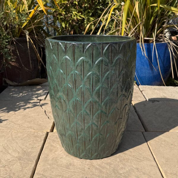 Glazed Green Scaled Cylinder - Image 2