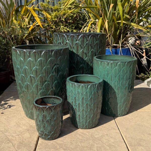 Glazed Green Scaled Cylinder