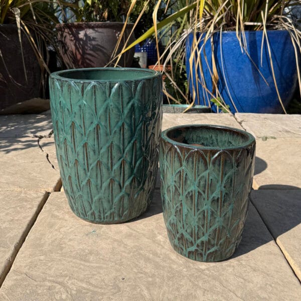 Glazed Green Scaled Cylinder - Image 5
