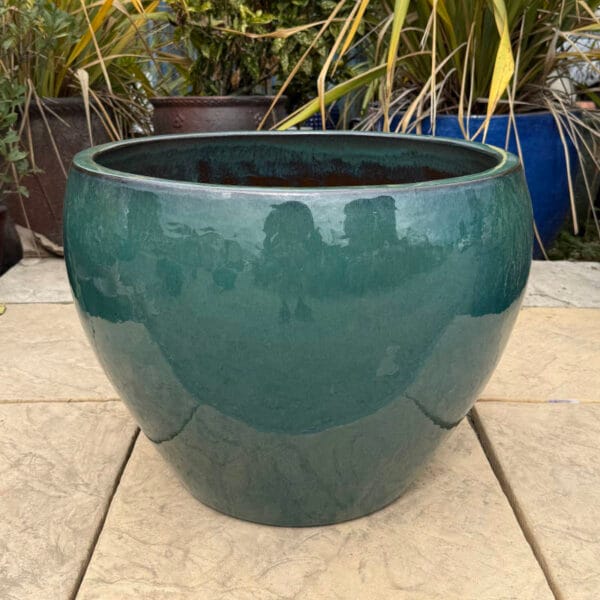 Glazed Green Tapered Bowl - Image 2