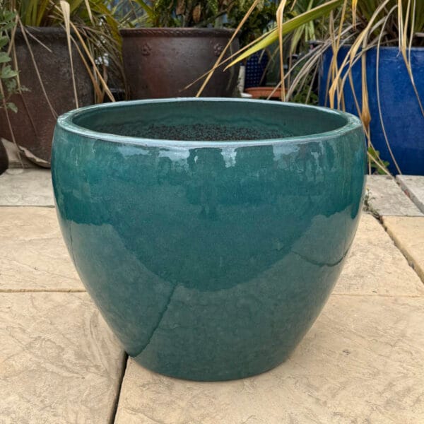 Glazed Green Tapered Bowl - Image 3