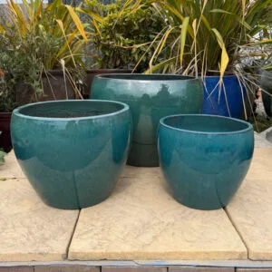 Glazed Green Tapered Bowl