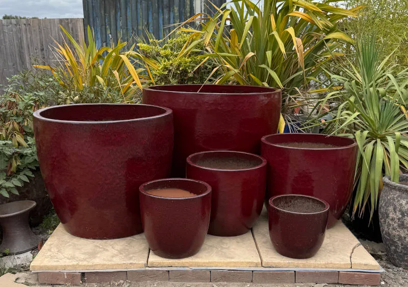 Glazed Ox Blood Red Vaso Giant Egg