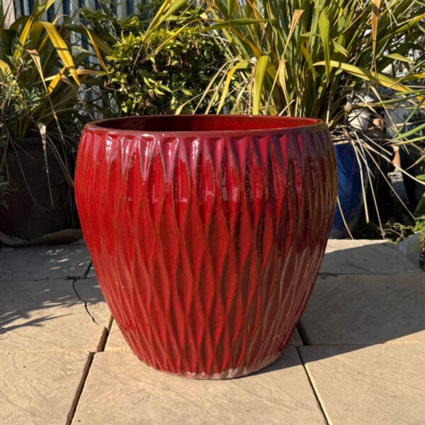 Glazed Red Diamond Jar - Image 2
