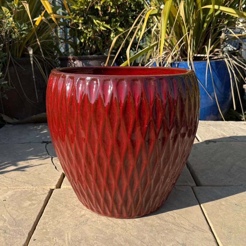 Glazed Red Diamond Jar - Image 3