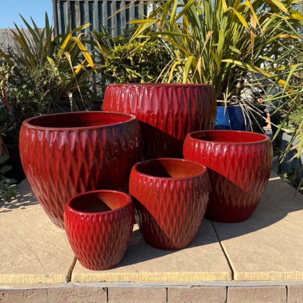 Glazed Red Diamond Jar