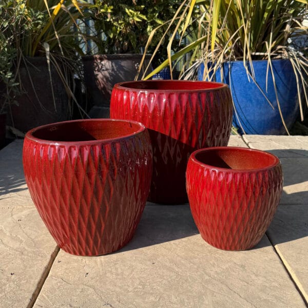 Glazed Red Diamond Jar - Image 4