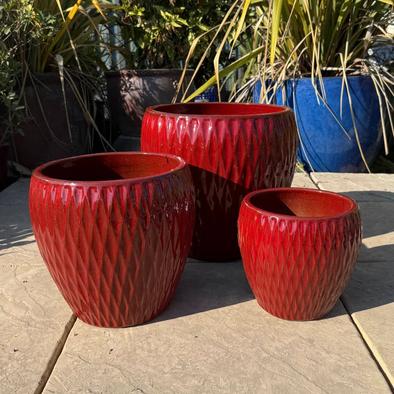 Glazed Red Diamond Jar - Image 4