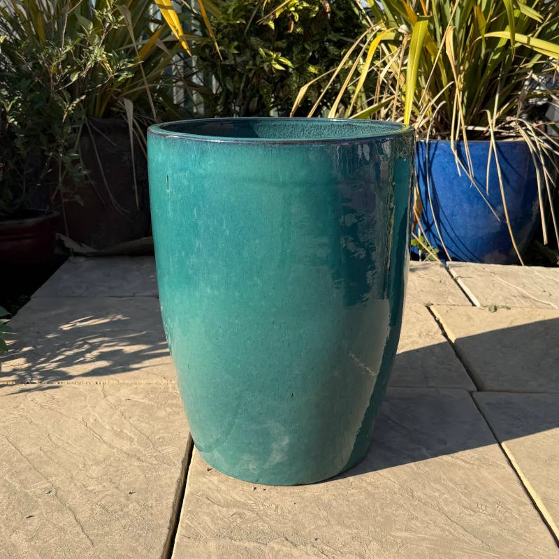 Glazed Teal Green Tall Cylinder - Image 3