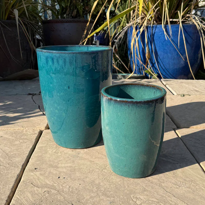 Glazed Teal Green Tall Cylinder - Image 5