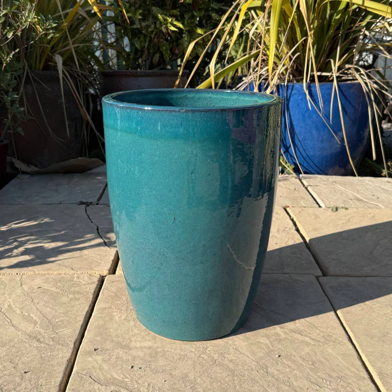 Glazed Teal Green Tall Cylinder - Image 4