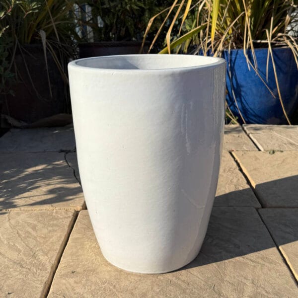Glazed White Tall Cylinder - Image 3