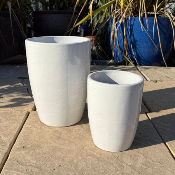 Glazed White Tall Cylinder - Image 5