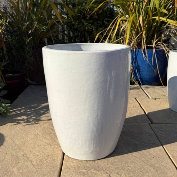 Glazed White Tall Cylinder - Image 4