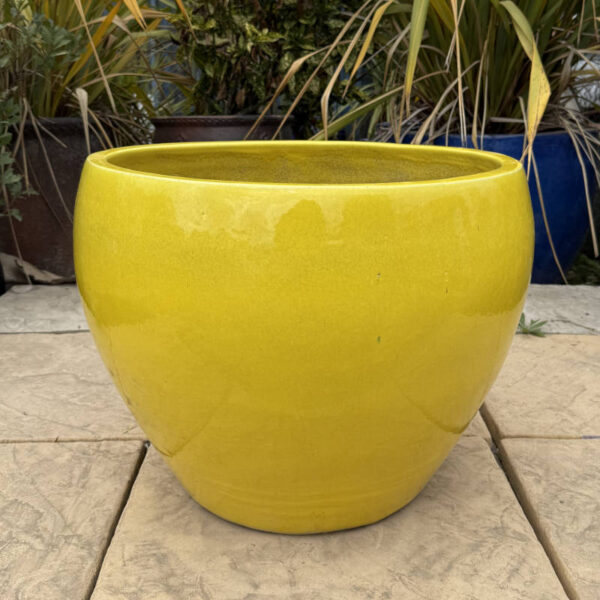 Glazed Yellow Tapered Bowl - Image 2