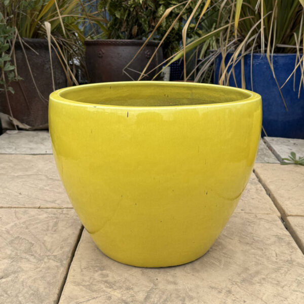 Glazed Yellow Tapered Bowl - Image 4