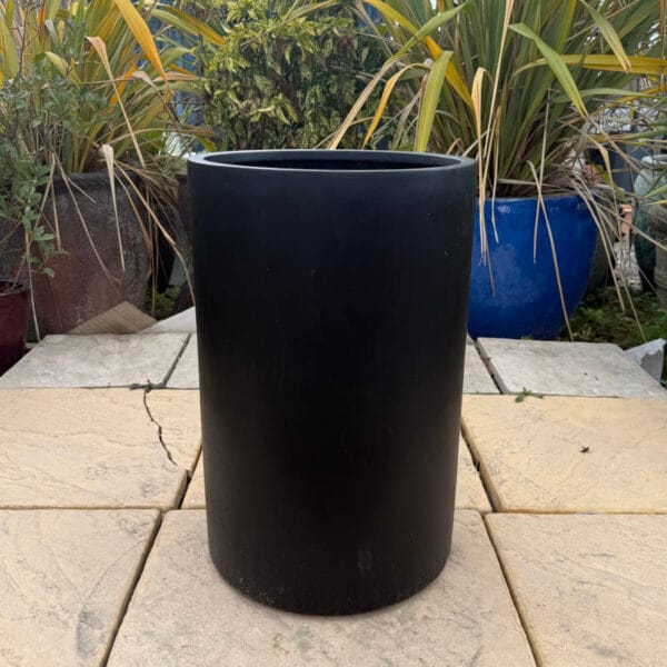 Poly Resin Black Tall Cylinder Small Second