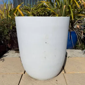 Poly Resin White Cylinder Large Second