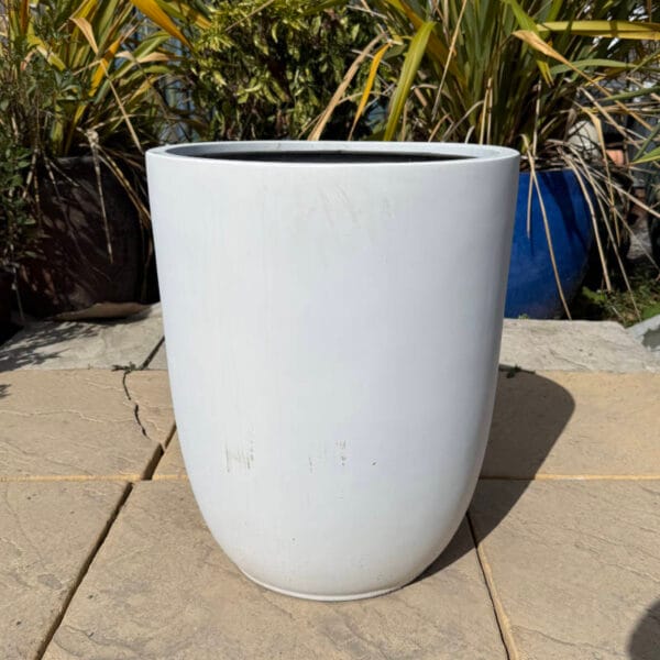 Poly Resin White Cylinder Small Second