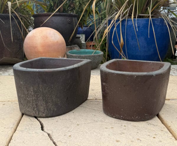 Rustic D Pot Small Pair