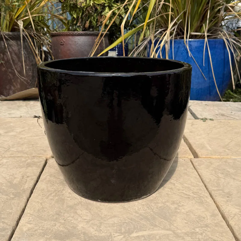Glazed Black Shanghai Egg Pot - Image 3