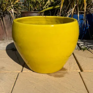 Glazed Yellow Tapered Bowl Large Second