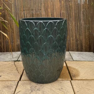 Glazed Green Scaled Cylinder Large Second