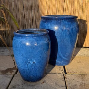 Glazed Blue Water Jar